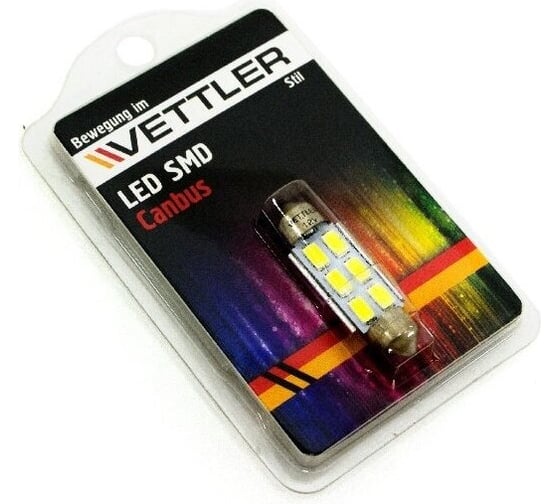 Лампа светодиодная VETTLER 12 V SV 8.5-6 SMD 5730 белая Canbus SV851257306white