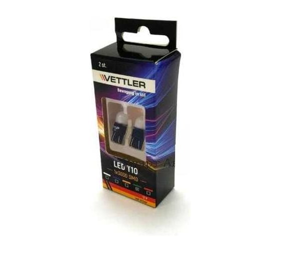 Лампа светодиодная VETTLER 12 V T10-1 SMD, 3030 голубая повторит, габарит б/цок led driver, 2шт T101230301Blue