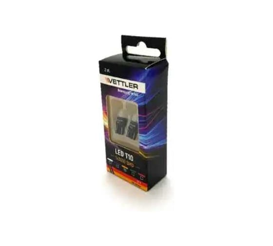 Лампа светодиодная VETTLER 12 V T10-1 SMD, 3030 желтая повторит, габарит б/цок led driver, 2шт T101230301Yellow