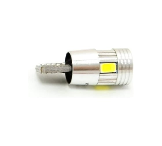 Лампа светодиодная VETTLER 12 V T10-6 SMD, 5630 белая с линзой Canbus T101256306white