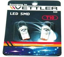 Лампа светодиодная VETTLER 12 V T10-4 SMD белая повторит, габарит б/цок, 2шт T101235284white