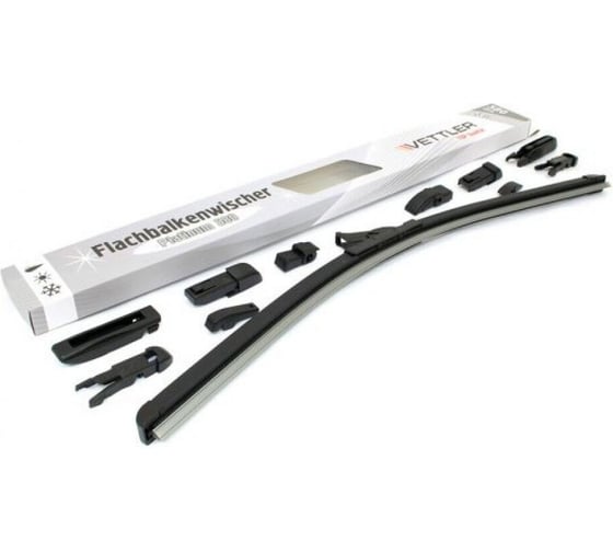 Щетка стеклоочистителя бескаркасная VETTLER 580 мм PLATINUM+ (8 адаптеров) PLATINUM580