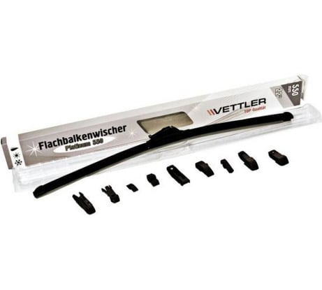 Щетка стеклоочистителя бескаркасная VETTLER 550 мм PLATINUM+ (8 адаптеров) PLATINUM550