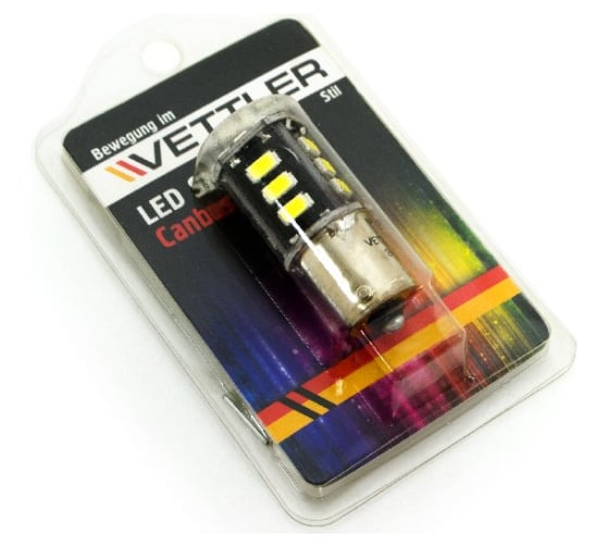 Лампа светодиодная VETTLER 12 V S25-18 SMD 5730 белая Canbus S2512573018white