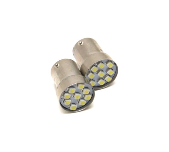 Лампа светодиодная VETTLER 12 V S25-9 SMD белая, стоп-сигнал, повторитель 1 контакт, комплект 2 шт. S251235289White