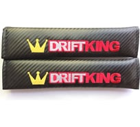 Накладка на ремень безопасности МАШИНОКОМ Дрифт кинг, ткань, вышивка, 2 шт. NRB045