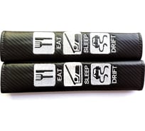 Накладка на ремень безопасности МАШИНОКОМ Есть/спать/дрифт, ткань, вышивка, 2 шт. NRB049