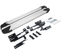 Пороги на автомобиль Rival Silver для Mitsubishi Eclipse Cross 2018-2021 г.в., 180 см, 2 шт., алюминий F180AL.4007.1