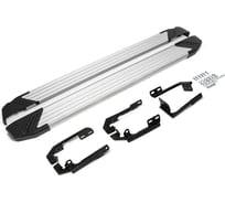 Пороги на автомобиль Rival Silver для Isuzu D-Max II рестайлинг 2017-н.в., 193 см, 2 шт., алюминий F193AL.9101.1