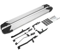 Пороги на автомобиль Rival Silver для Hyundai Grand Santa Fe 2013-2018 г.в., 180 см, 2 шт., алюминий F180AL.2306.2