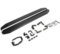 Пороги на автомобиль Rival Premium-Black для Hyundai Santa Fe IV 2018-2021 г.в., 180 см, 2 шт., алюминий A180ALB.2307.1