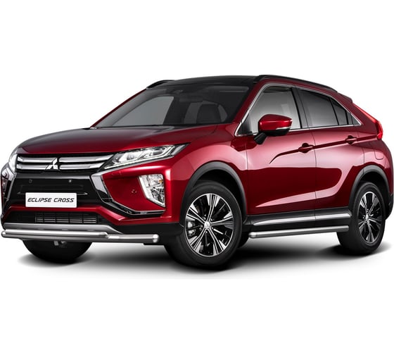 Защита переднего бампера Rival d57+d42 для Mitsubishi Eclipse Cross 2017-н.в., нерж. R.4014.001