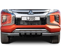 Защита переднего бампера Rival d76+d57 с профильной защитой картера для Mitsubishi L200 V рестайлинг 2018-н.в., R.4016.003