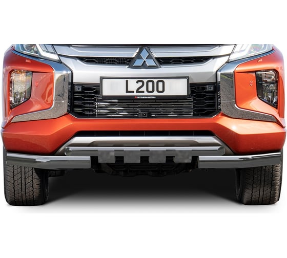 Защита переднего бампера Rival d76+d57 с профильной защитой картера для Mitsubishi L200 V рестайлинг 2018-н.в., R.4016.003 1
