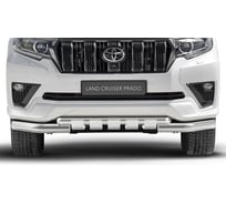 Защита переднего бампера Rival d76+d57 с профильной защитой картера для Toyota Land Cruiser Prado 150 рестайлинг (Black Onyx) 2020-н.в., R.5726.001