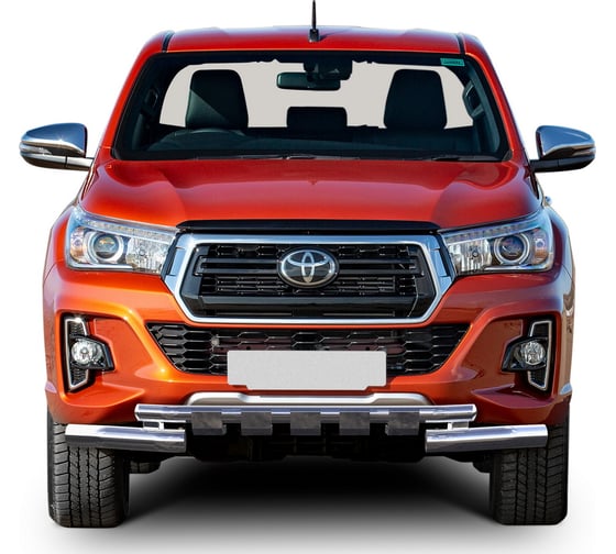 Защита переднего бампера Rival d76+d57 с профильной защитой картера для Toyota Hilux R.5722.002
