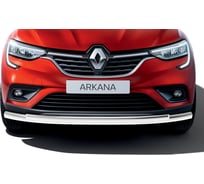 Защита переднего бампера Rival d57+d42 для Renault Arkana 2019-н.в., нерж. сталь, R.4705.001