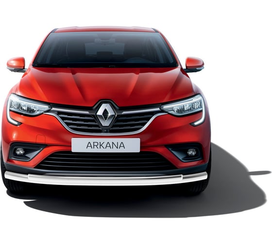 Защита переднего бампера Rival d57+d42 для Renault Arkana 2019-н.в., нерж. сталь, R.4705.001