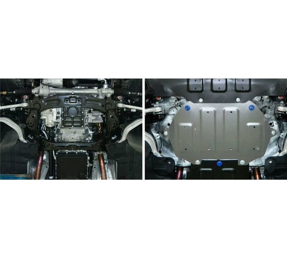 Защита картера Rival (часть 2) для Genesis G80 4WD/G90 4WD/Hyundai Genesis II 4WD, штампованная, алюминий 4 мм, с крепежом, 333.2354.1