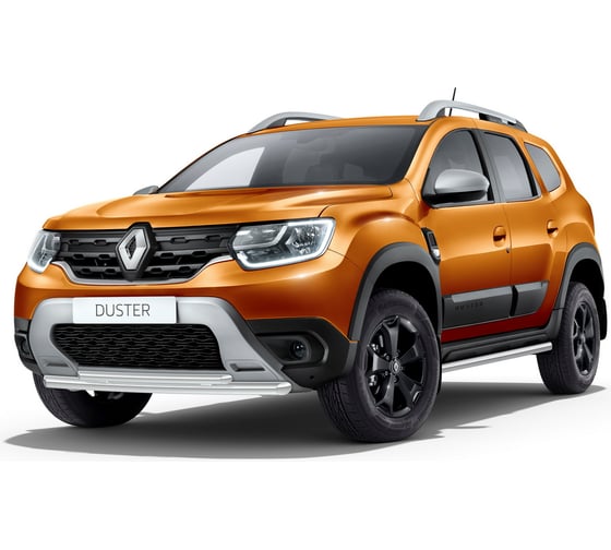 Защита переднего бампера Rival d57+d42 для Renault Duster II 2021-н.в., нерж. сталь, R.4706.001