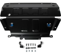 Защита картера Rival (черная) для Porsche Cayenne III 2017-н.в., штампованная, алюминий 4 мм, с крепежом, 333.4615.1