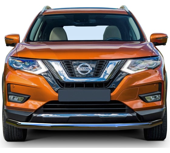 Защита переднего бампера Rival d57 для Nissan X-Trail T32 рестайлинг 2018-н.в., нерж. сталь R.4125.002