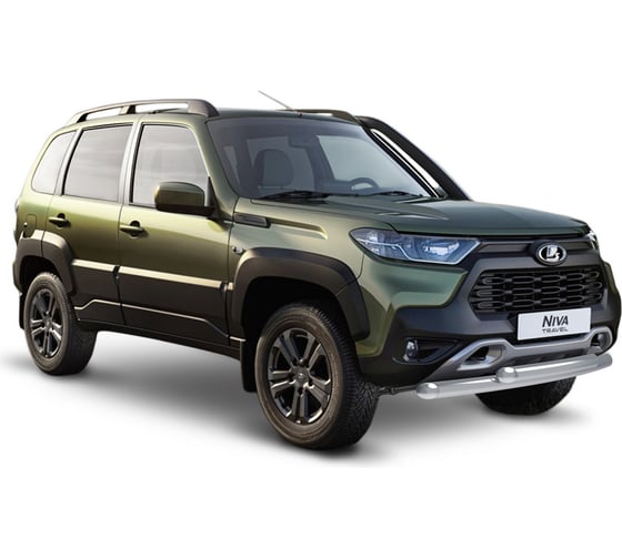 Защита переднего бампера Rival d57+d57 для Lada Niva Travel 2021-н.в., нерж. сталь, R.6008.002