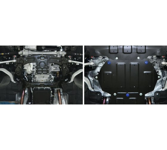 Защита картера Rival (часть 2) для Genesis G80 4WD 2017-н.в./G90 4WD 2016-2019 2018-н.в./Hyundai Genesis II 4WD 2014-2017, 111.2354.1