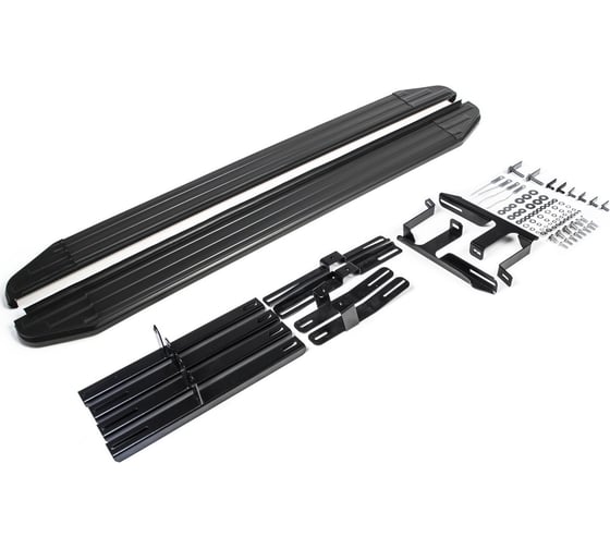 Пороги на автомобиль Rival Premium-Black для Lifan X60 2012-2016 г.в., 160 см, 2 шт., алюминий A160ALB.3302.2 1