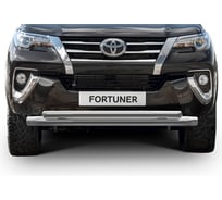 Защита переднего бампера Rival d76+d57 для Toyota Fortuner II 2017-2020, нерж. сталь, R.5720.001