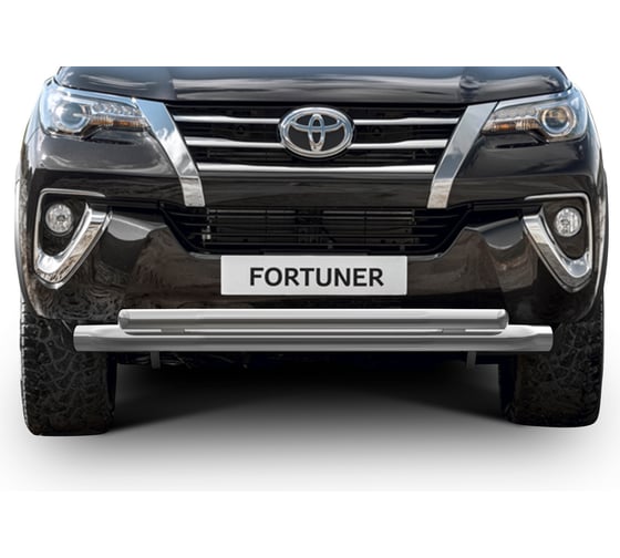 Защита переднего бампера Rival d76+d57 для Toyota Fortuner II 2017-2020, нерж. сталь, R.5720.001 1
