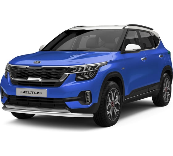 Защита переднего бампера Rival d57 для Kia Seltos 2020-н.в., нерж. сталь, R.2813.001