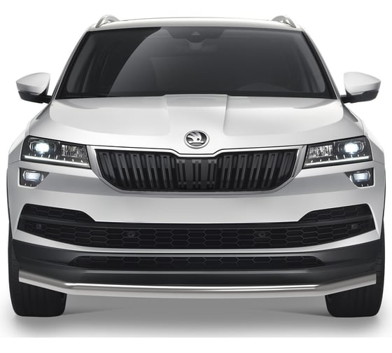 Защита переднего бампера Rival d57 для Skoda Karoq 2020-н.в., нерж. сталь, R.5102.002