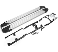 Пороги на автомобиль Rival Silver для Audi Q7 II 2015-2020-2020-н.в., 193 см, 2 шт., алюминий F193AL.0304.1