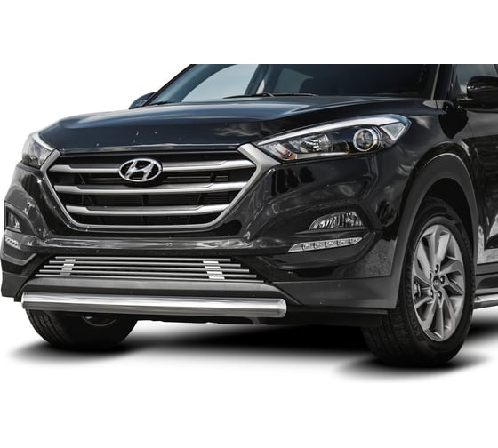 Защита переднего бампера Rival d57 для Hyundai Tucson III 2015-2018 2018-н.в., нерж. R.2308.002 1