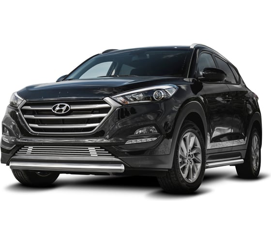 Защита переднего бампера Rival d57 для Hyundai Tucson III 2015-2018 2018-н.в., нерж. R.2308.002