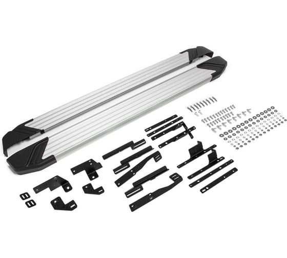 Пороги на автомобиль Rival Silver для Nissan Qashqai II 2014-2019-2019-н.в./X-Trail T32 2015-2018-2018-н.в./Renault Koleos II 2016-2020 г.в., 173 см, 2 шт., алюминий F173AL.4113.1
