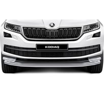 Защита переднего бампера Rival d57+d42 для Skoda Kodiaq 2017-н.в., нерж. сталь, R.5101.002