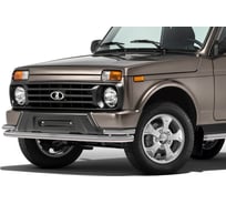 Защита переднего бампера Rival d57+d42 для ВАЗ 2121 4x4 3-дв. Urban 2014-2019 2019-н.в., R.6004.002