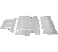 Защита картера, КПП и РК Rival для Audi A6 C8 2018-н.в./A7 4K 2018-н.в., штампованная, алюминий 3 мм, с крепежом, 3 части, K333.0343.1