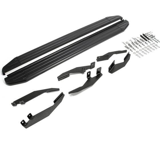 Пороги на автомобиль Rival Premium-Black для SsangYong Actyon II 2010-2013-2013-н.в., 173 см, 2 шт., алюминий A173ALB.5303.2