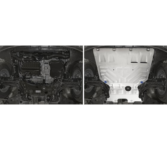Защита картера и КПП Rival для Volkswagen Teramont V - 2.0; 3.6 2017-н.в., алюминий 333.5861.2