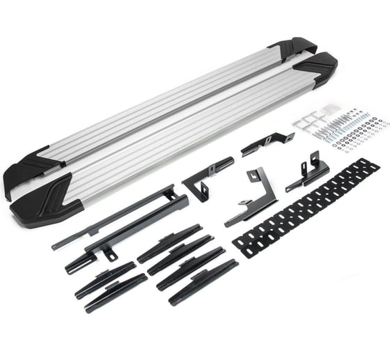 Пороги на автомобиль Rival Silver для Toyota Highlander U50 2013-2020 г.в., 180 см, 2 шт., алюминий F180AL.5706.1