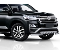 Защита переднего бампера Rival d76+d57 с профильной защитой картера для Toyota Land Cruiser 200 рестайлинг (Executive) R.5717.014
