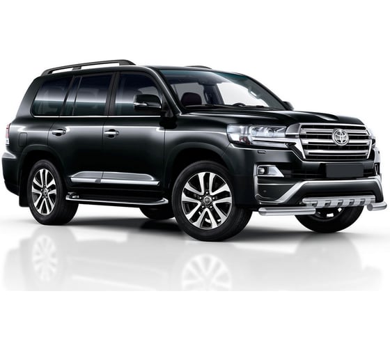 Защита переднего бампера Rival d76+d57 с профильной защитой картера для Toyota Land Cruiser 200 рестайлинг (Executive) R.5717.014