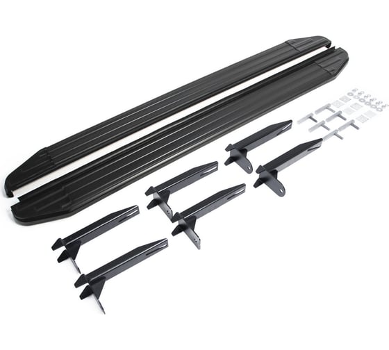 Пороги на автомобиль Rival Premium-Black для Volkswagen Amarok 2010-2016 г.в., 193 см, 2 шт., алюминий A193ALB.5803.1