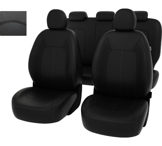 Чехлы PSV Kia Ceed II 2012 2018 г черный отстрочка черная экокожа Оригинал 125957