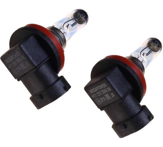 Автолампа MEGAPOWER H11 55 PGJ19-2 +120% бокс, 2шт 12V M-37033007