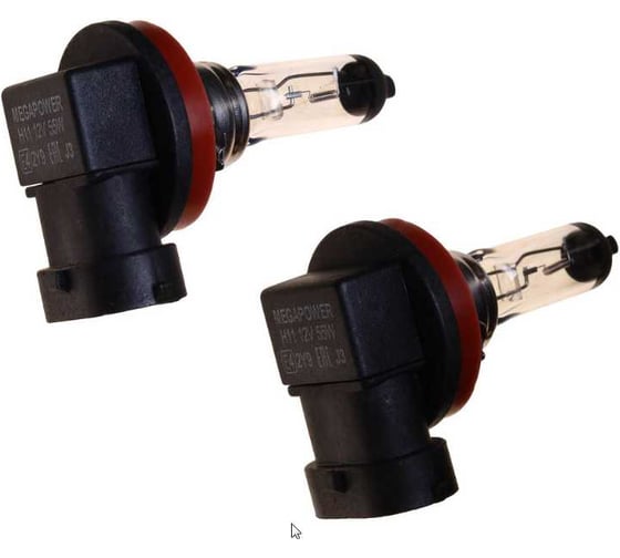 Автолампа MEGAPOWER H11 55 PGJ19-2 STANDART бокс, 2шт 12V M-37033009