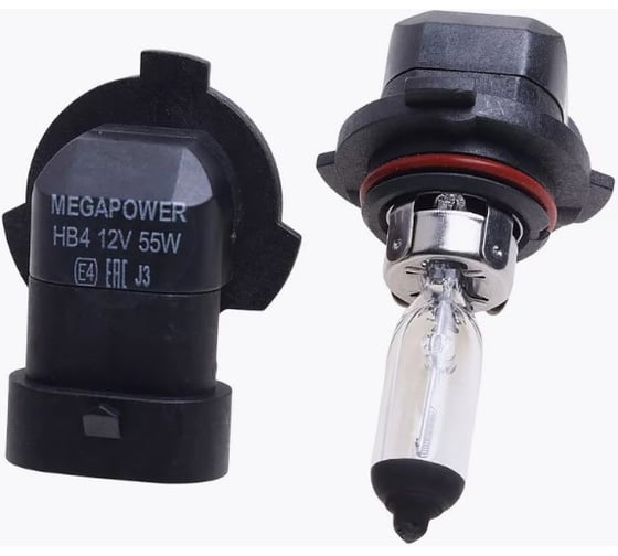 Автолампа Megapower HB4/9006 55 P22d STANDART бокс, 2шт 12V M-37033043